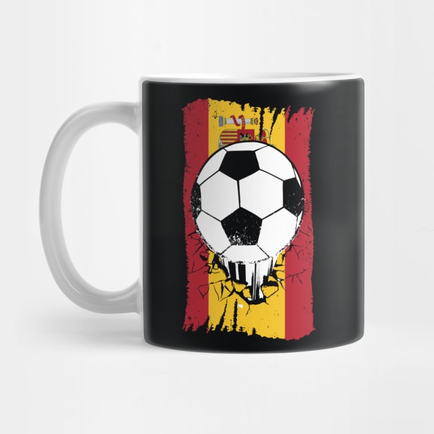 Vintage Spanish Flag with Football // Spain Soccer by SLAG_Creative